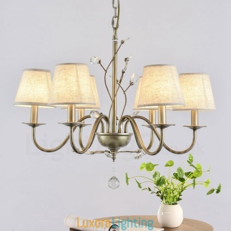 Designer Touch Decorative 6 Light Rustic Lodge Integrated Metal Chandelier
