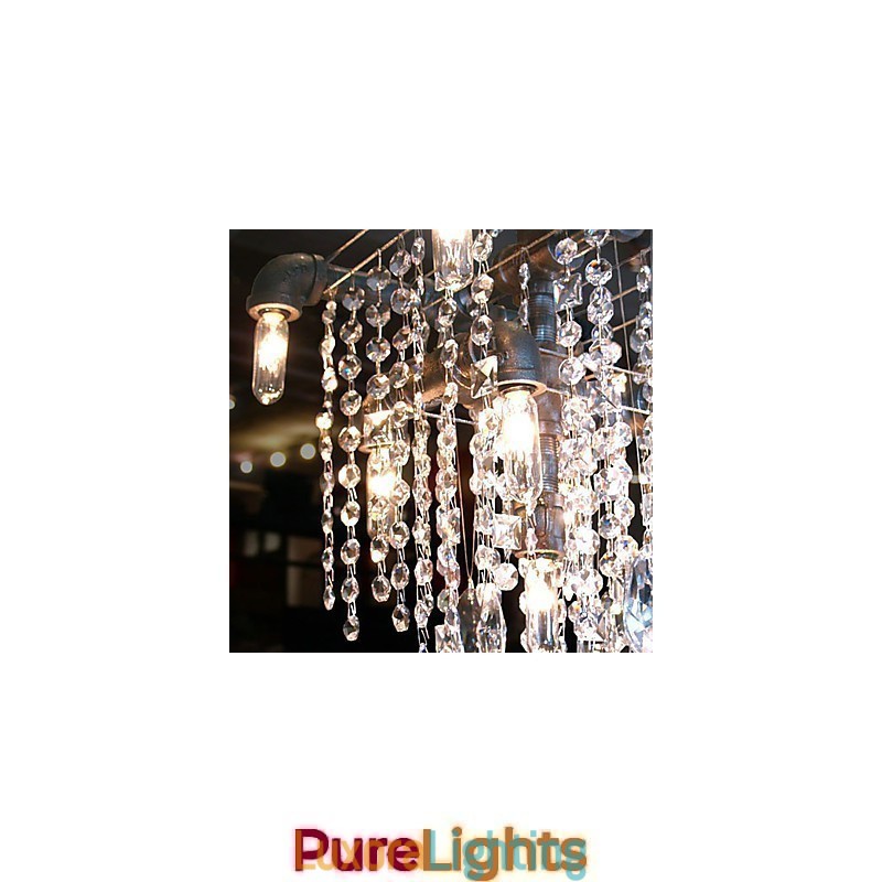 Designer Touch Decorative North American Style Characteristic Crystal 9 Light Chandelier In Pipe Design