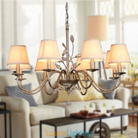 Designer Touch Decorative 8 Light Rustic Lodge Integrated Metal Chandelier