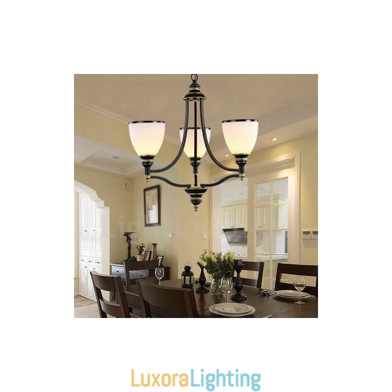 Designer Touch Decorative 3 Light Rustic Lodge Integrated Metal Chandelier