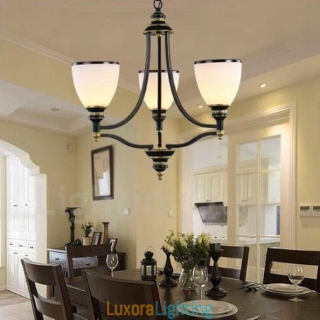 Designer Touch Decorative 3 Light Rustic Lodge Integrated Metal Chandelier