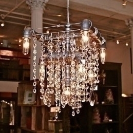 Designer Touch Decorative North American Style Characteristic Crystal 9 Light Chandelier In Pipe Design