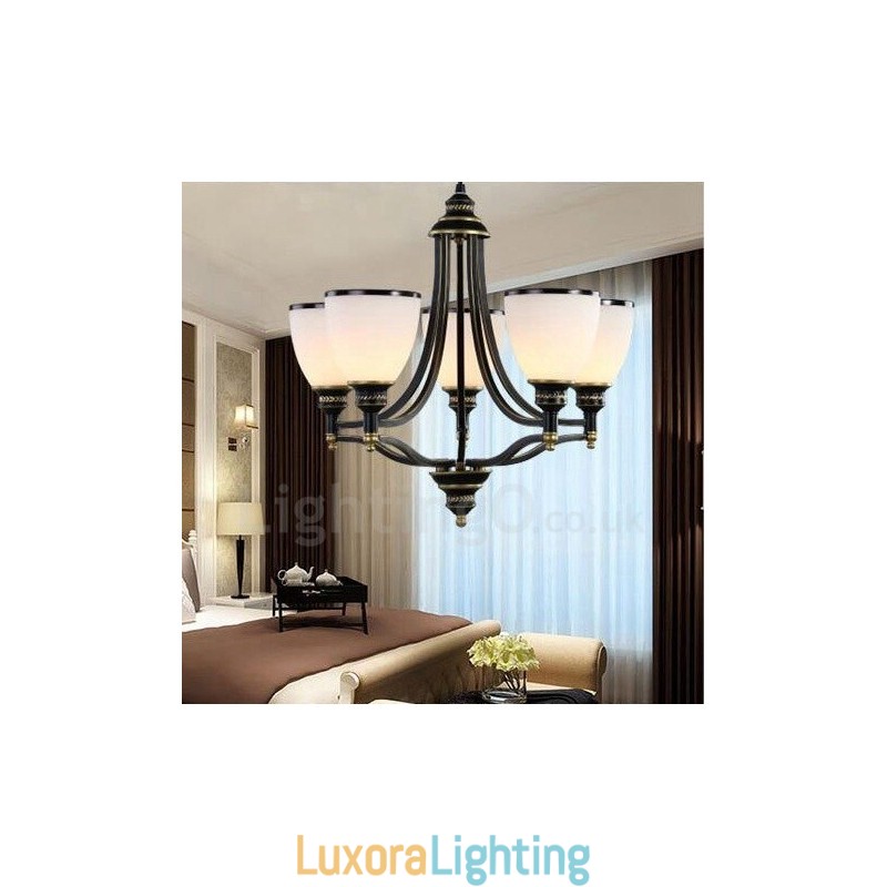 Designer Touch Decorative 5 Light Rustic Lodge Integrated Metal Chandelier