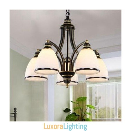Designer Touch Decorative 5 Light Rustic Lodge Integrated Metal Chandelier