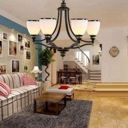 Designer Touch Decorative 6 Light Rustic Lodge Integrated Metal Chandelier