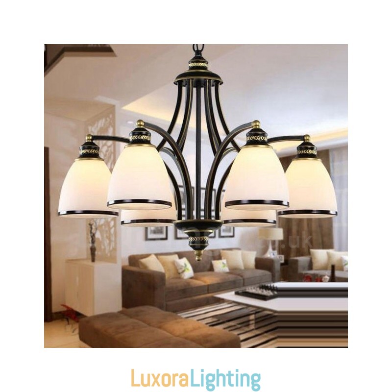 Designer Touch Decorative 6 Light Rustic Lodge Integrated Metal Chandelier