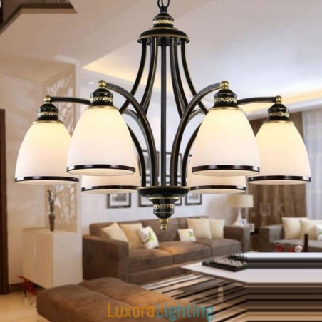 Designer Touch Decorative 6 Light Rustic Lodge Integrated Metal Chandelier