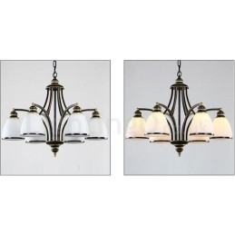 Designer Touch Decorative 6 Light Rustic Lodge Integrated Metal Chandelier