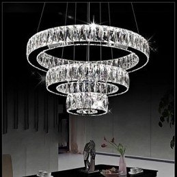 Designer Touch Decorative Crystal Pendant Light Modern Lighting Three Rings D204060 K9 Large Crystal Ceiling Lights Fixtures