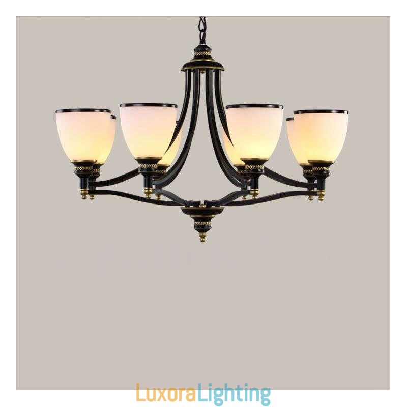 Designer Touch Decorative 8 Light Rustic Lodge Integrated Metal Chandelier