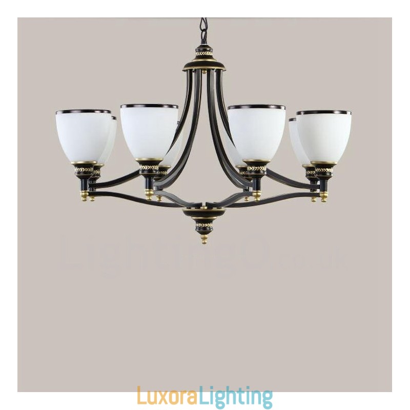 Designer Touch Decorative 8 Light Rustic Lodge Integrated Metal Chandelier