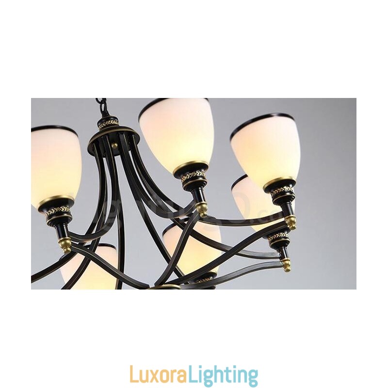 Designer Touch Decorative 8 Light Rustic Lodge Integrated Metal Chandelier