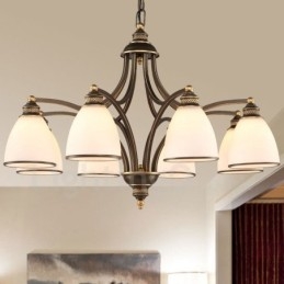 Designer Touch Decorative 8 Light Rustic Lodge Integrated Metal Chandelier