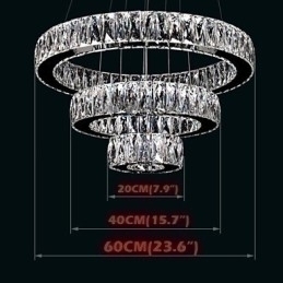 Designer Touch Decorative Crystal Pendant Light Modern Lighting Three Rings D204060 K9 Large Crystal Ceiling Lights Fixtures