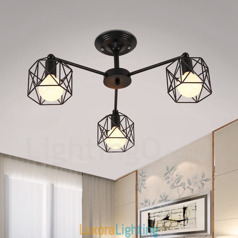 Designer Touch Decorative 3 Light Rustic Lodge Integrated Chandelier