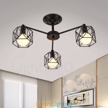 Designer Touch Decorative 3 Light Rustic Lodge Integrated Chandelier