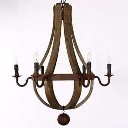 Designer Touch Decorative Vintage Amercian Rustic Wooden Pendant Winerel Chandelier Lamp Liviing and Lamp