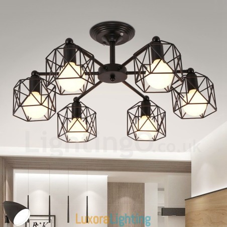 Designer Touch Decorative 6 Light Rustic Lodge Integrated Chandelier