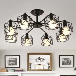 Designer Touch Decorative 8 Light Rustic Lodge Integrated Chandelier