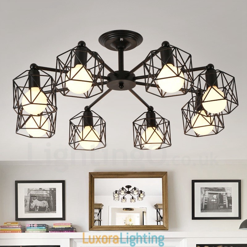Designer Touch Decorative 8 Light Rustic Lodge Integrated Chandelier