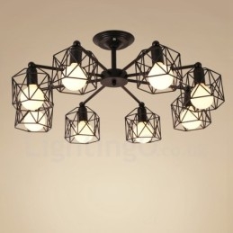 Designer Touch Decorative 8 Light Rustic Lodge Integrated Chandelier