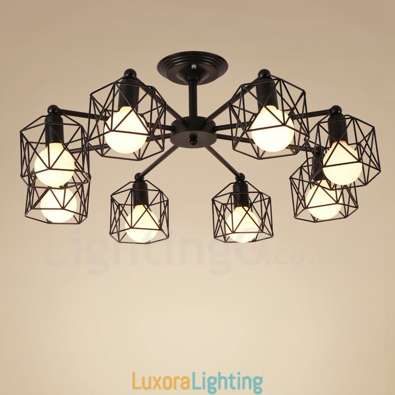 Designer Touch Decorative 8 Light Rustic Lodge Integrated Chandelier