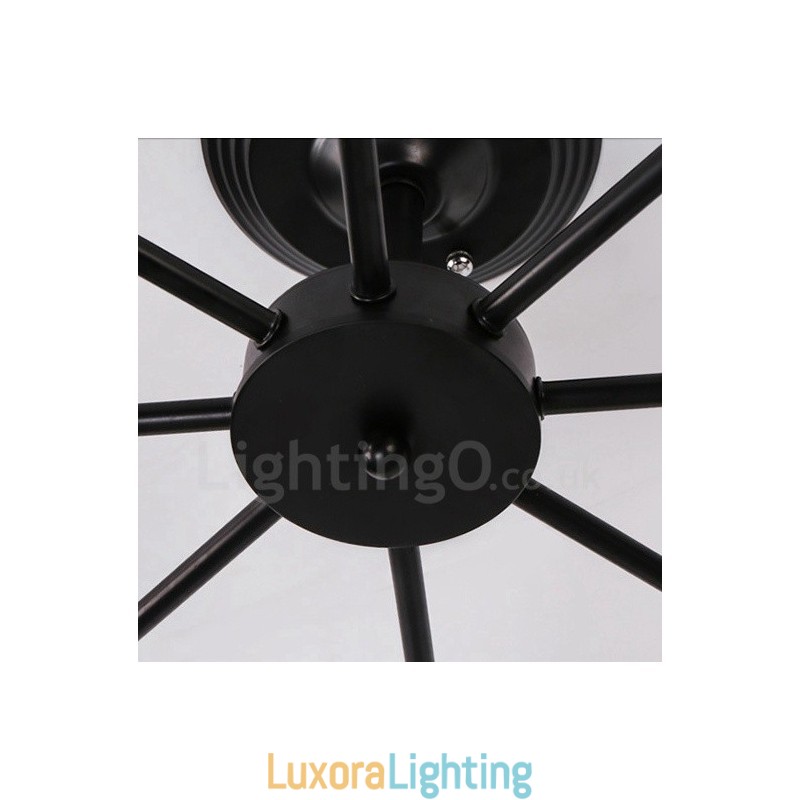 Designer Touch Decorative 8 Light Rustic Lodge Integrated Chandelier