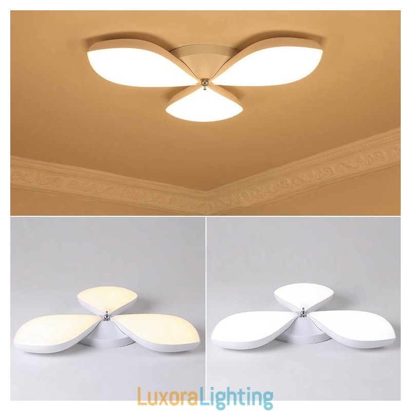 Designer Touch Decorative 3 Light Modern Contemporary Integrated Metal Flush Mount Light