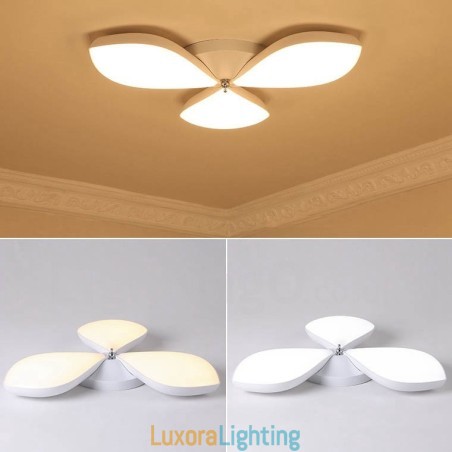 Designer Touch Decorative 3 Light Modern Contemporary Integrated Metal Flush Mount Light