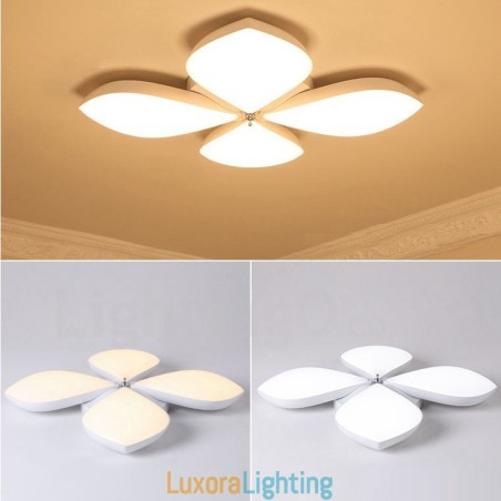 Designer Touch Decorative 4 Light Modern Contemporary Integrated Metal Flush Mount Light