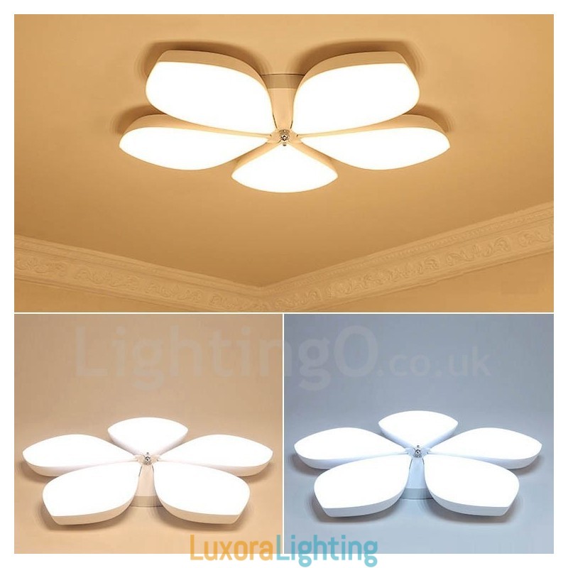 Designer Touch Decorative 5 Light Modern Contemporary Integrated Metal Flush Mount Light