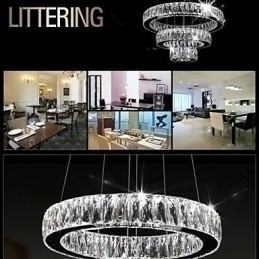 Designer Touch Decorative Crystal Pendant Light Modern Lighting Three Rings D204060 K9 Large Crystal Ceiling Lights Fixtures