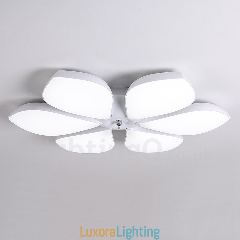 Designer Touch Decorative 6 Light Modern Contemporary Integrated Metal Flush Mount Light