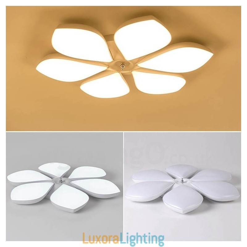 Designer Touch Decorative 6 Light Modern Contemporary Integrated Metal Flush Mount Light