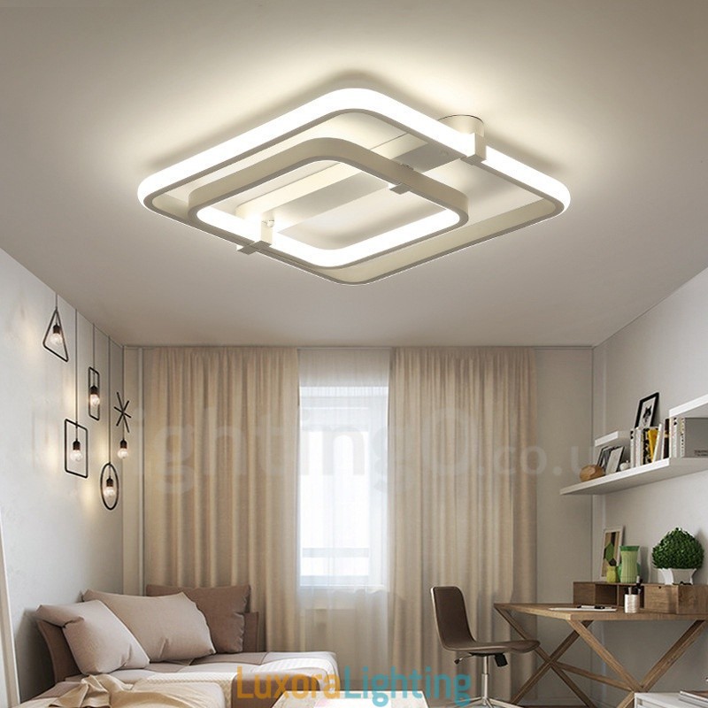 Designer Touch Decorative 2 Rings Modern Contemporary Integrated Flush Mount Light