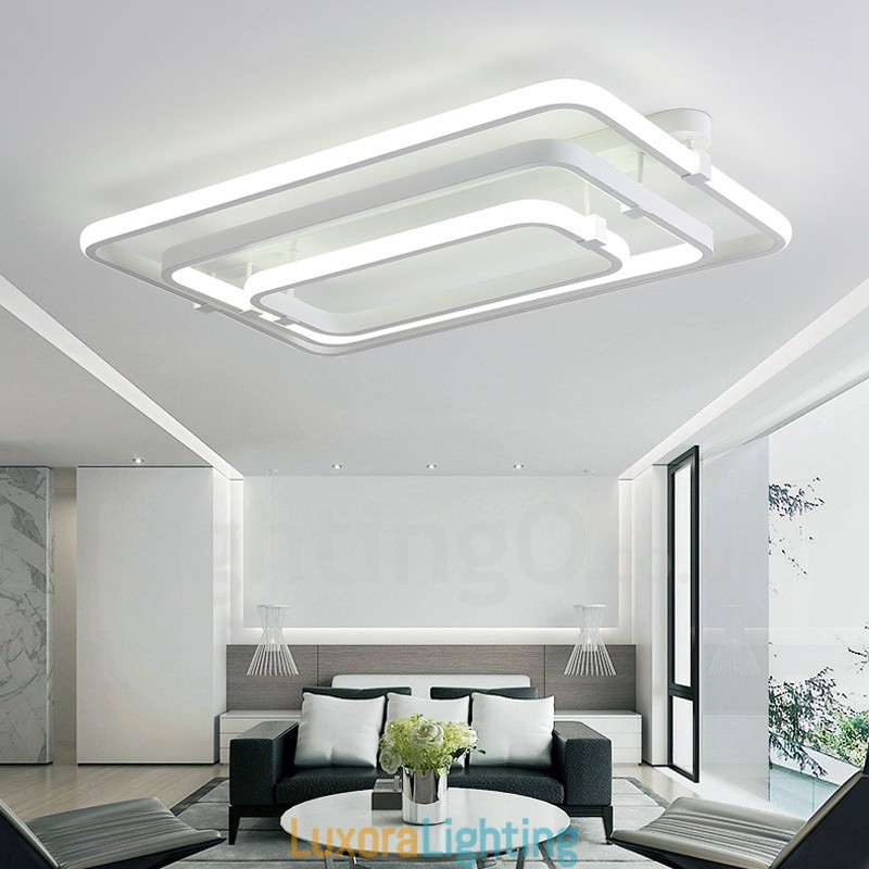 Designer Touch Decorative 3 Rings Modern Contemporary Integrated Flush Mount Light