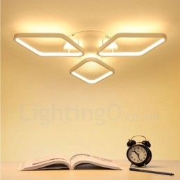 Designer Touch Decorative 3 Light Modern Contemporary Integrated Metal Flush Mount Light