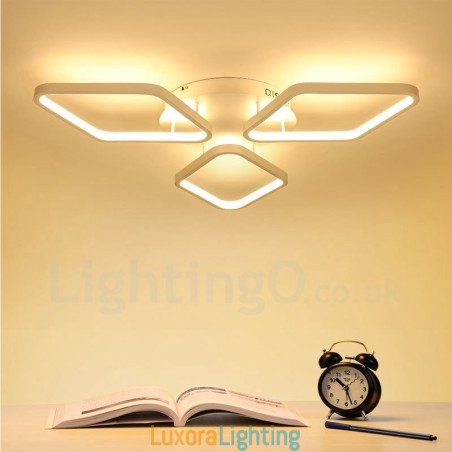 Designer Touch Decorative 3 Light Modern Contemporary Integrated Metal Flush Mount Light