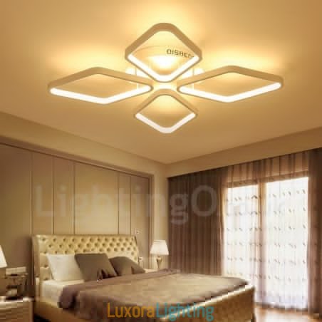 Designer Touch Decorative 4 Light Modern Contemporary Integrated Metal Flush Mount Light
