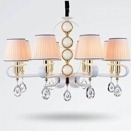 Designer Touch Decorative Fabric Chandelier 8 Light Modern Minimalist High Grade Lamp