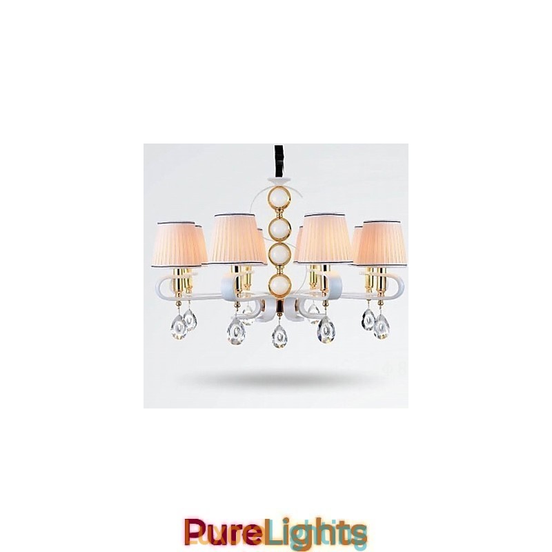 Designer Touch Decorative Fabric Chandelier 8 Light Modern Minimalist High Grade Lamp