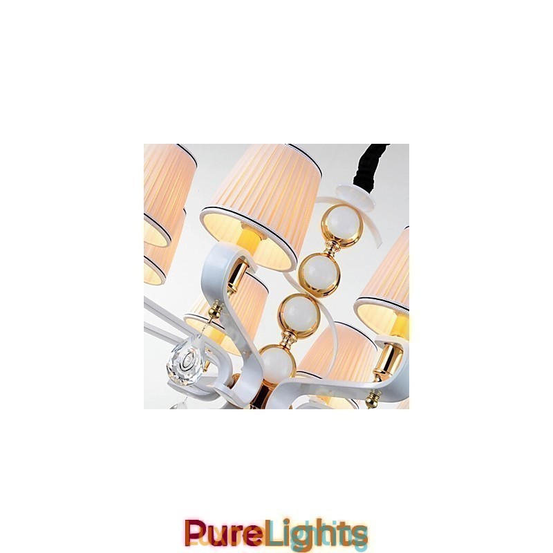 Designer Touch Decorative Fabric Chandelier 8 Light Modern Minimalist High Grade Lamp