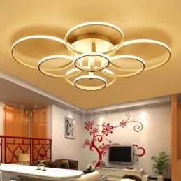 Designer Touch Decorative 8 Light Modern Contemporary Integrated Metal Flush Mount Light