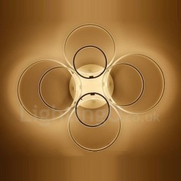 Designer Touch Decorative 8 Light Modern Contemporary Integrated Metal Flush Mount Light