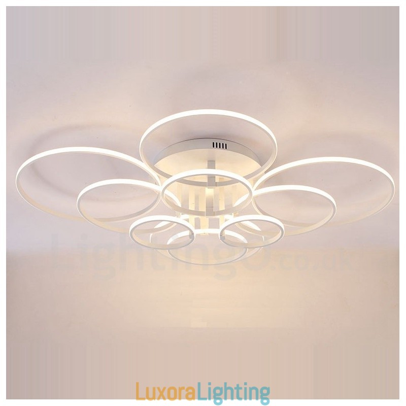 Designer Touch Decorative 10 Light Modern Contemporary Integrated Metal Flush Mount Light