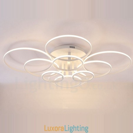 Designer Touch Decorative 10 Light Modern Contemporary Integrated Metal Flush Mount Light