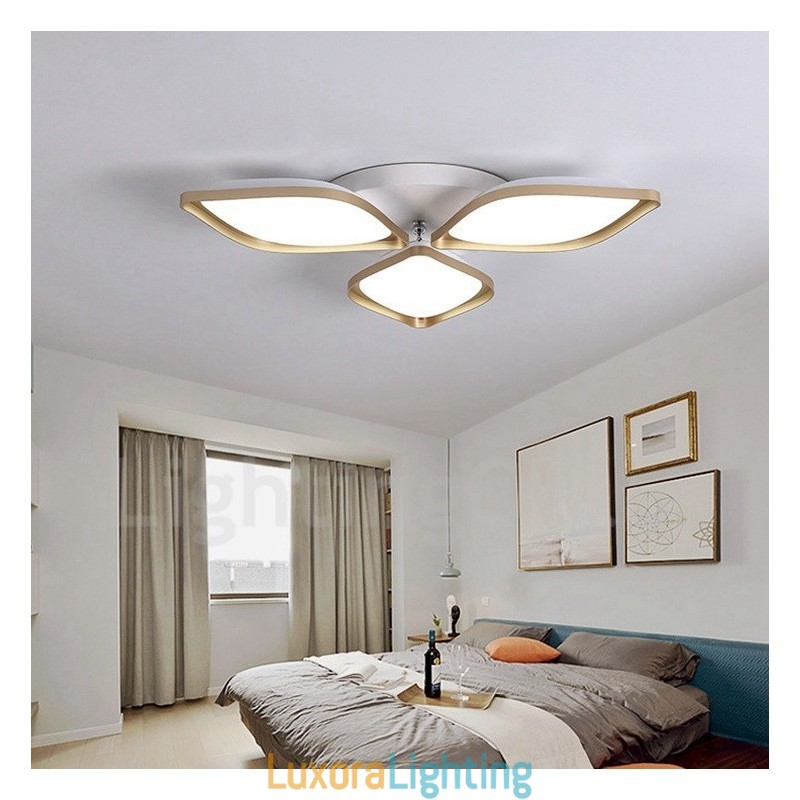 Designer Touch Decorative 3 Light Modern Contemporary Integrated Metal Flush Mount Light