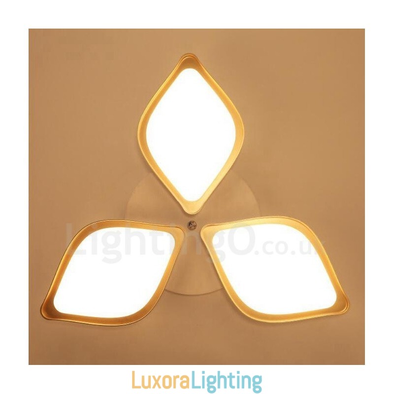 Designer Touch Decorative 3 Light Modern Contemporary Integrated Metal Flush Mount Light