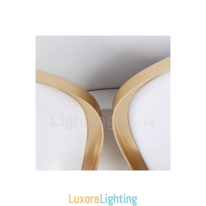 Designer Touch Decorative 3 Light Modern Contemporary Integrated Metal Flush Mount Light