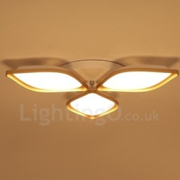 Designer Touch Decorative 3 Light Modern Contemporary Integrated Metal Flush Mount Light